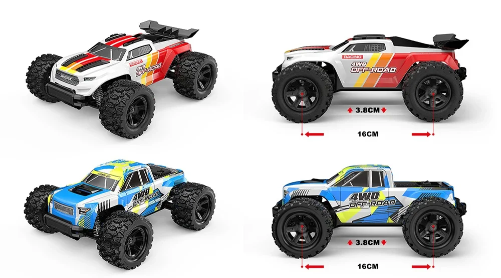 MJX HYPER GO 1/18 Mini Monster 18208 عالية السرعة RC سيارة مزدوجة شل على الطرق الوعرة شاحنة كبيرة RTR الصبي لعبة السيارة