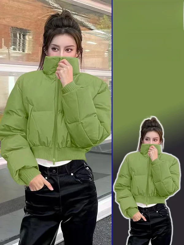 

Женская хлопковая куртка больших размеров с воротником-стойкой на молнии, теплая зимняя верхняя одежда, комфортная, с эффектом объемности, премиум-качество