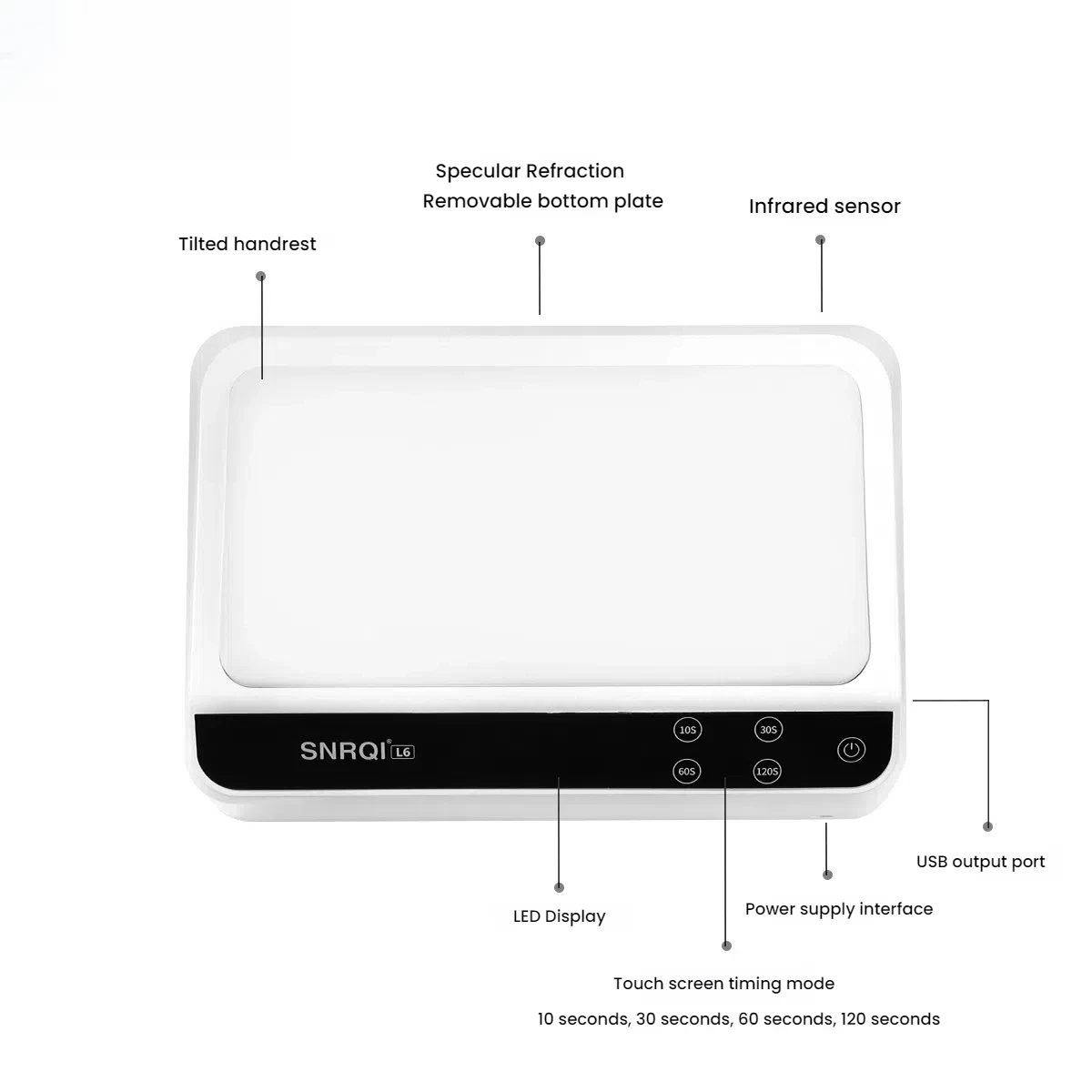 72W Rechargeable Beveled Hand Pillow Nail Lamp Mirror Surface High-Power UV LED Dual Hands Dryer for Fast Gel Curing
