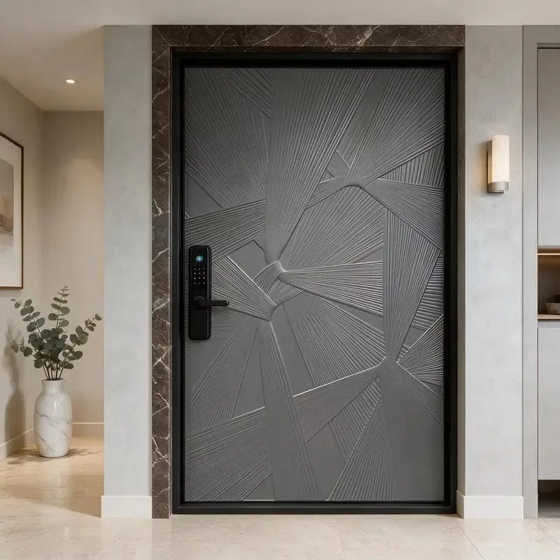 Aluminum Revolving Door with Decorative Glass Hollow Panel High Strength Sound Insulation Main Door Custom Size