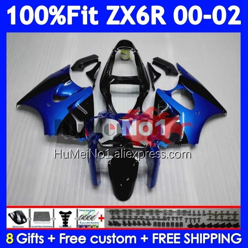 OEM Kit For KAWASAKI NINJA ZX 6R 636 600 CC 6 R blue stock 203No.20 ZX-6R ZX636 ZX6R 00 01 02 2000 2001 2002 Injection Fairing