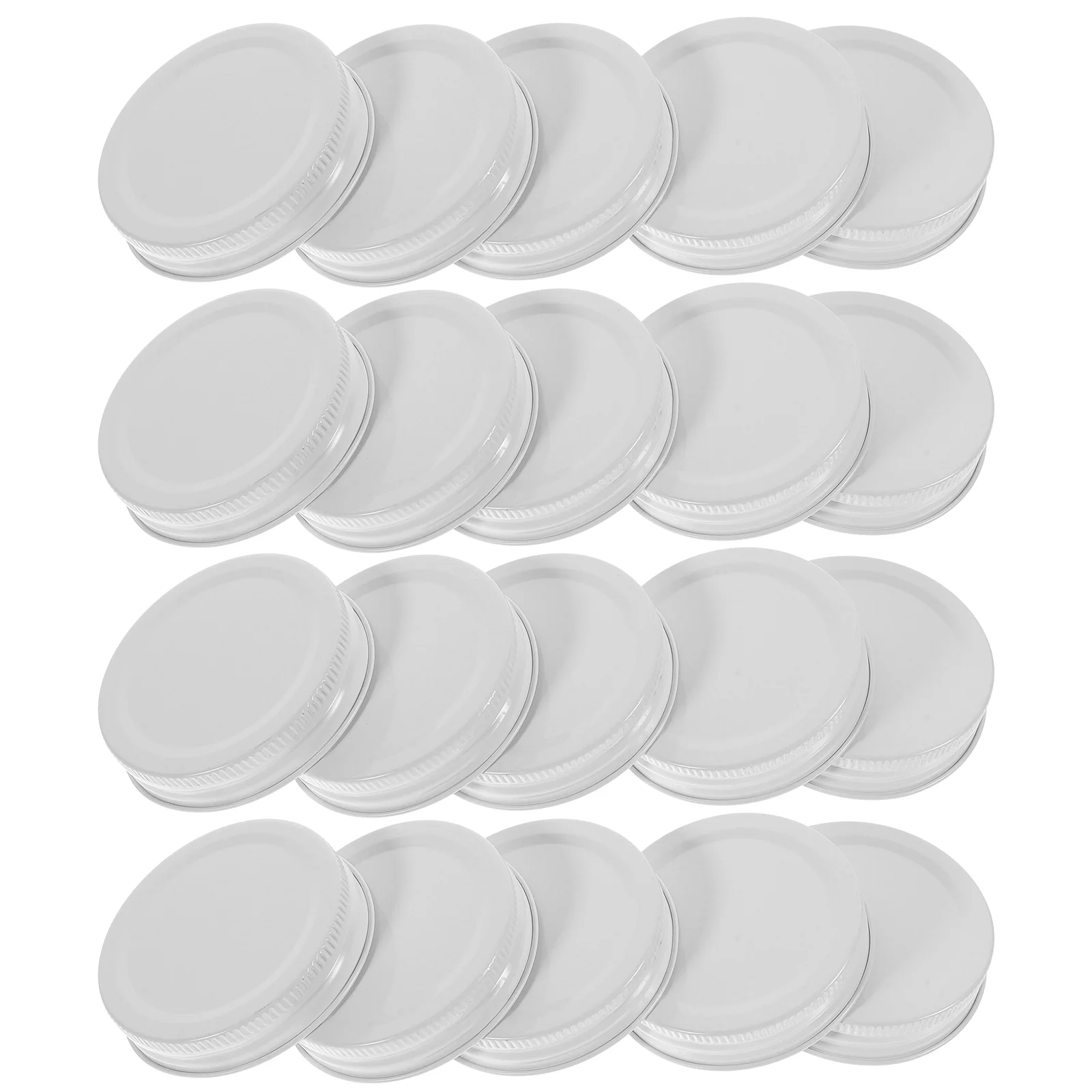 

20 Pcs Tinplate Lid Mason Jar 70mm White Reusable Canning Covers Easy Open Close Leak Proof Storage Wide Mouth Jam Jar Protector