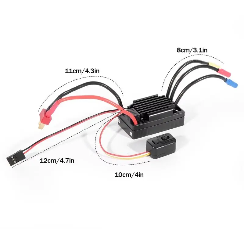 BEDW-Waterproof 35A RC Brushless ESC 2-3S Lipo Programmable For 1/14 1/16 1/18 RC Car Crawler Off-Road Truck Parts Red view 5