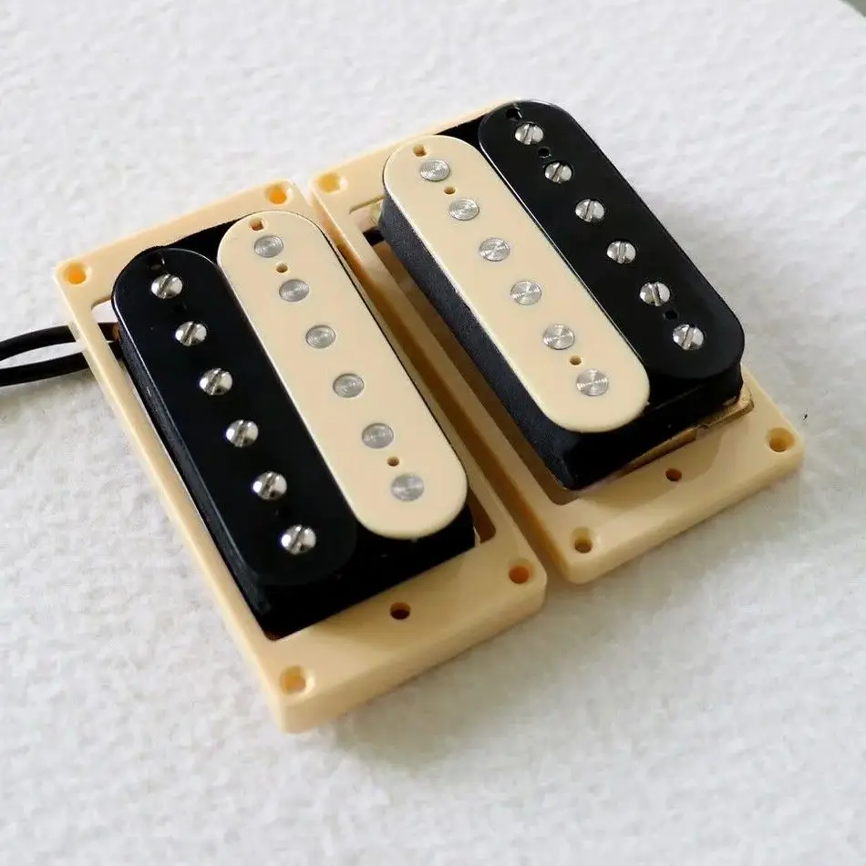 1 SET Fit For LP Electric Guitar Pickups Humbucker Dual Pickup Zebra with Frame Guitars Replacement KITS