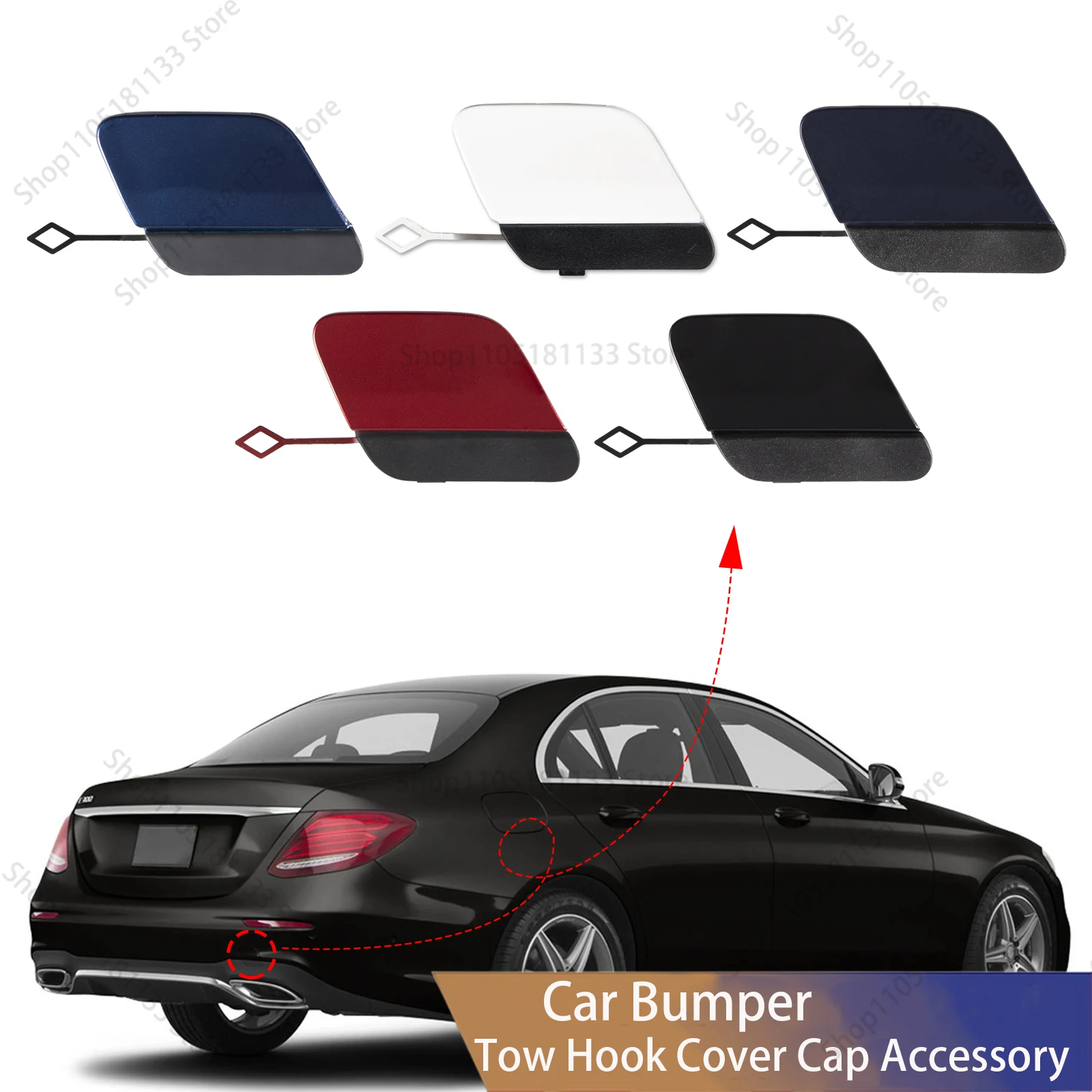 For Mercedes W213 S213 E Class Rear Tow Hook Cover Cap Towing Eye Exact Fit for 2017-2020 E-Class Models 2138853701 A2138853710