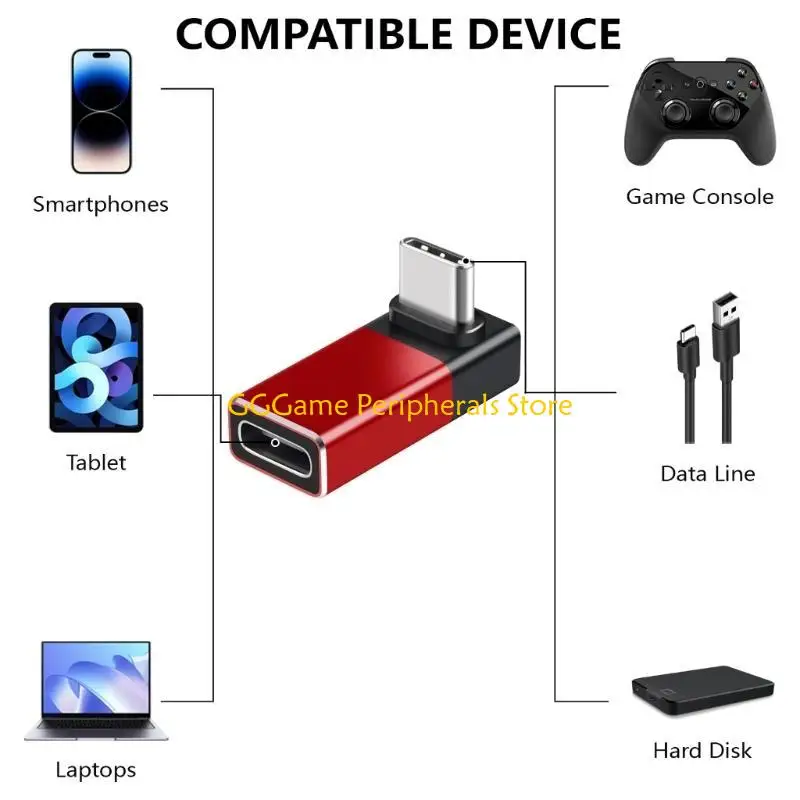 

U55B USB C Adapters, Elbow TypeC Male to Female Adapters, USB C Extenders for Laptops