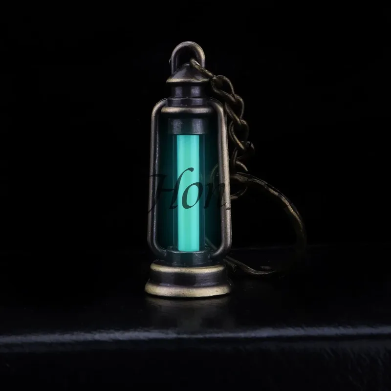 Outdoor Glass Luminous Pony Lamp Keychain Non Tritium Tube Glow Signal Pendant Mini Portable Luminous Hanging Ornament Gift