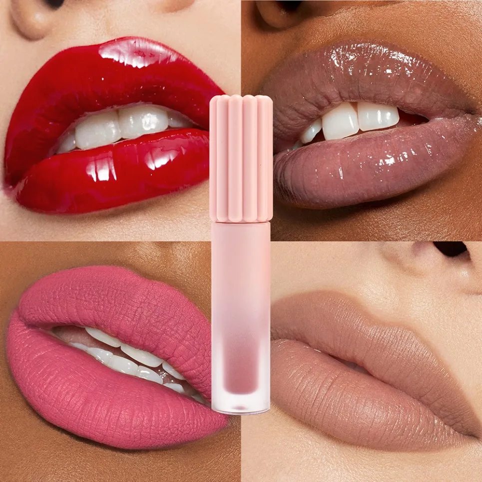 Vegan Makeup Matte Liquid Lipstick Private Label Lip Gloss Dual Texture Lipgloss Gradient Nude Lip Stain Custom Logo Wholesale