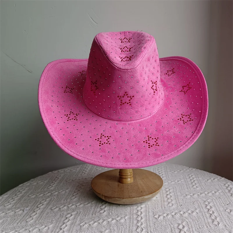 Cowboy Series Western style Cowboy Women's Hat Men's Retro Men's Panama Cowboy Jazz Hat Men's Hat Water Diamond Sombrero Hombre image 3