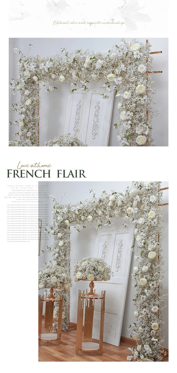 2M Künstliche Gypsophila-Blumenreihe, Fake Baby's Breath Blumenball, Hochzeits-Hintergrund, Bogen, Tisch, Fensterdekoration, Event-Dekor – Detail 2
