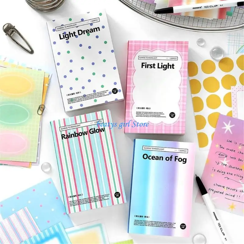 C7AB 100 hojas papel decorativo, libretas portátiles, hojas notas para tomar notas