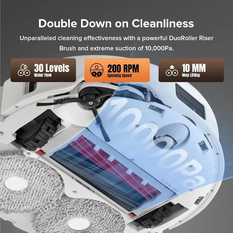 roborock Qrevo Master Robot Vacuum and Mop, 10000Pa Suction, FlexiArm Design Side Brush & Mop, Auto Mop Washing & Drying