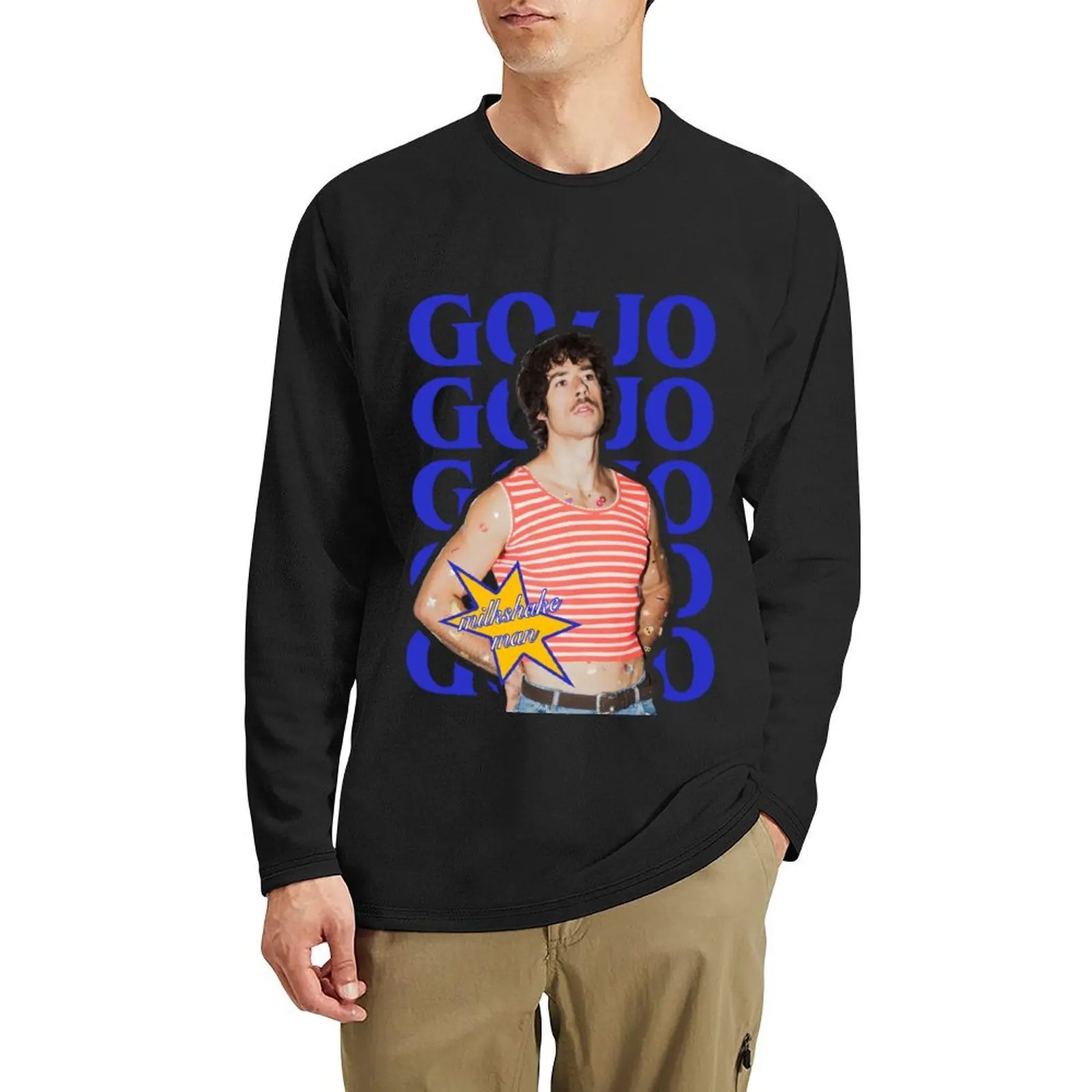 

Go-Jo Milkshake Man Eurovision 2025 Australia Merch Long T-Shirt graphics t shirt black t shirt t shirts for men graphic
