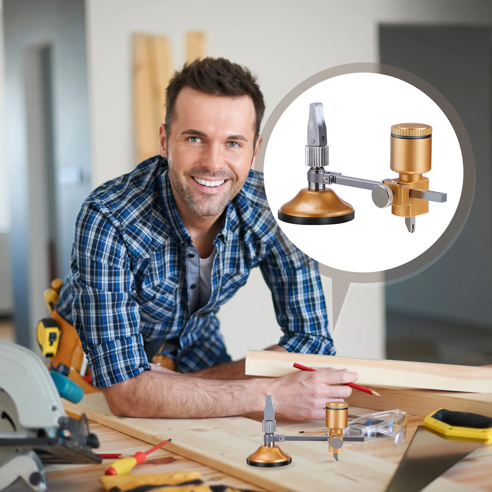 1 قطعة أداة قطع دائرة زجاجية شفرة حادة مدمجة ذهبية لقطع مرآة بلاط زجاجي سميك أداة قطع الماس المتينة #3