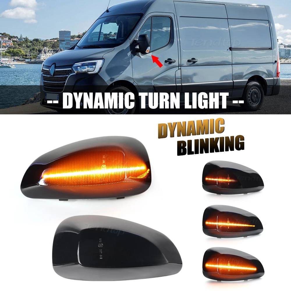 2xDynamic LED Light Turn Signal Blinker Side Mirror Indicator For Renault Master MK3  VAUXHALL OPEL MOVANO For NISSAN INTERSTAR