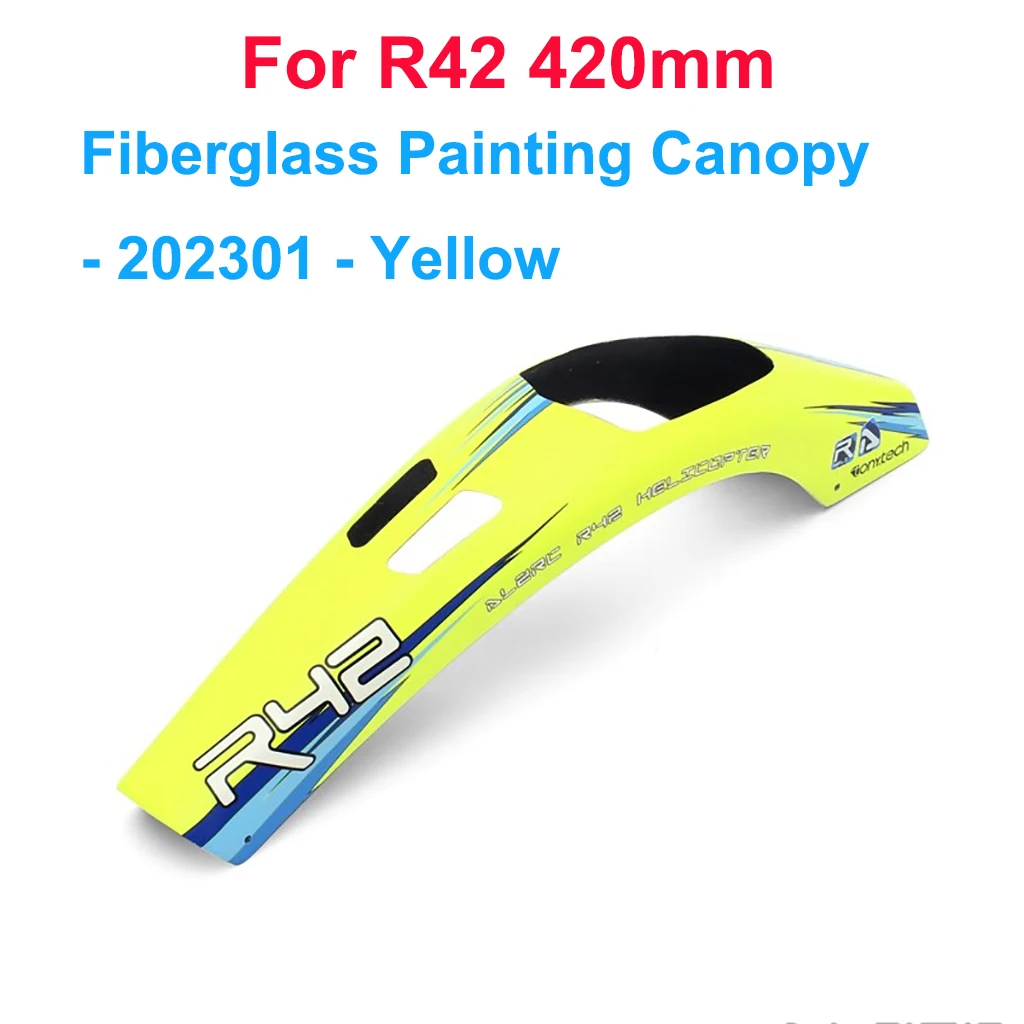 ALZRC DIY R42 FBL 키트 RC 헬리콥터 교체 부품, 유리 섬유 페인팅 캐노피, 옐로우 오렌지, R42 테일 벨트 텐션 링