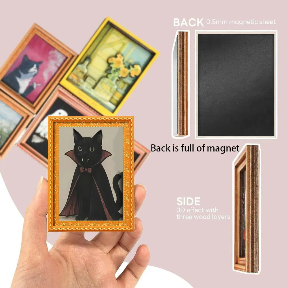 1 Stück Retro-Vampir-Schwarzkatzen-Kühlschrankmagnet, Halloween Gothic-Umhang-Katzen-Kunstmagnet, Dekorativer Magnetaufkleber für Kühlschrank, Aufbewahrungsschrank, Whiteboard, Kreatives Halloween-Geschenk für Katzenliebhaber – Detail 4