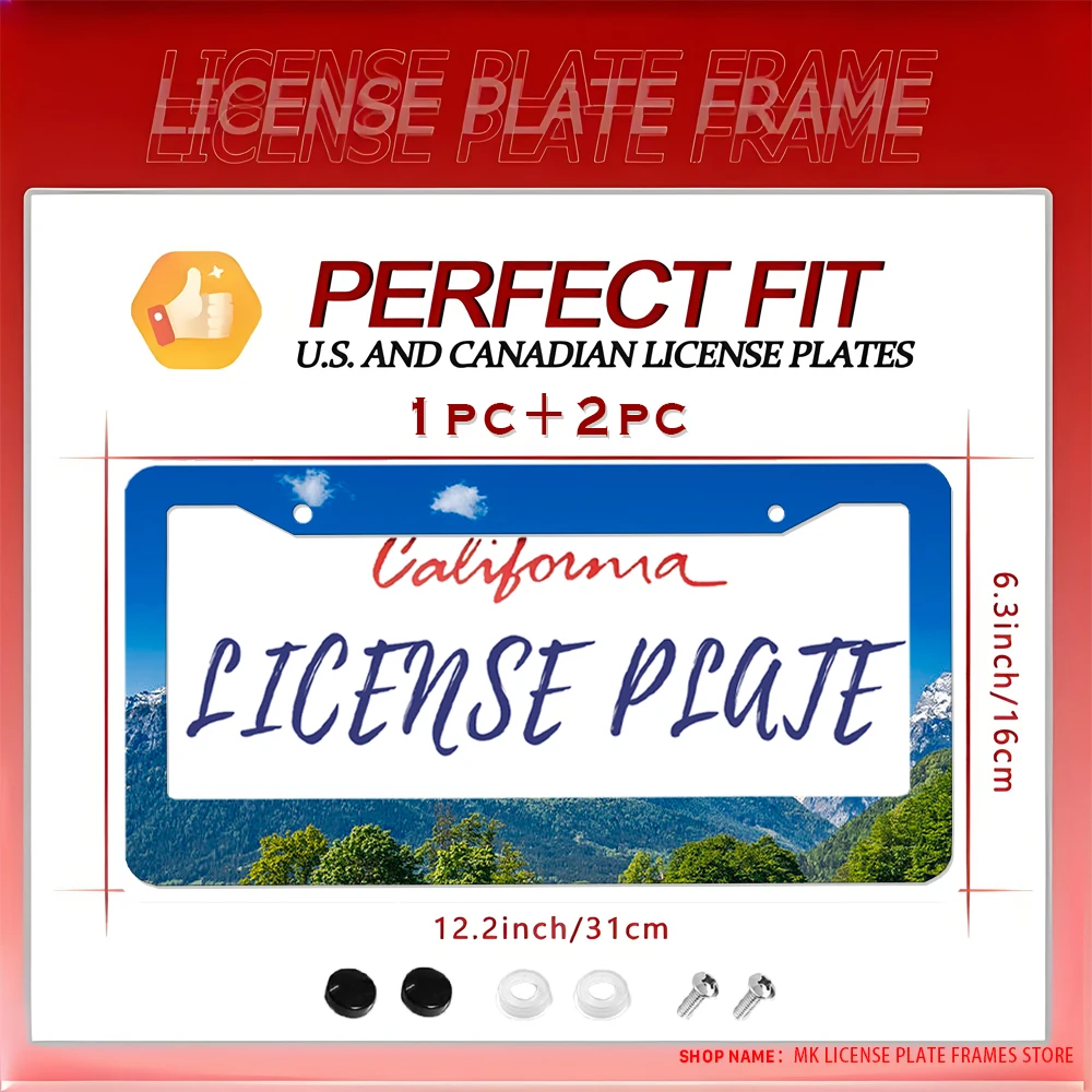 

Blue Mountain — алюминиевая рамка номерного знака с 2 отверстиями и комплектом винтов, новинка и забавное украшение автомобиля, 6x12 дюймов