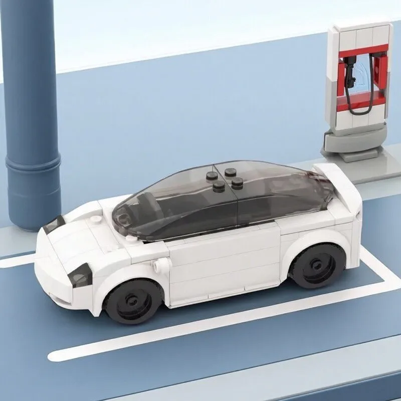 MOC Bambini Assemblaggio Building Blocks Giocattoli Veicolo creativo Ricarica Mucchio Velocità Modello di auto sportiva Ragazzo adulto Regalo di compleanno Ornamento