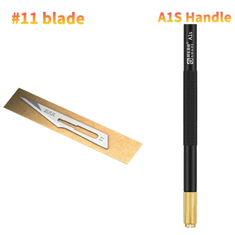 2UUL DA18 #11 Shark Blade 100PCS Easy Tear Pack, Quick Access Cutting Tool for Mobile Phone Repair & Disassembly