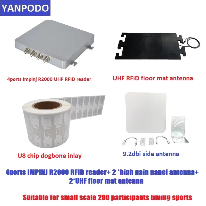 YANPODO UHF RFID DogBone Smartac 태그 U8 R6 칩, 장거리 1-35m 수동 접착 스티커 라벨, 창고 관리