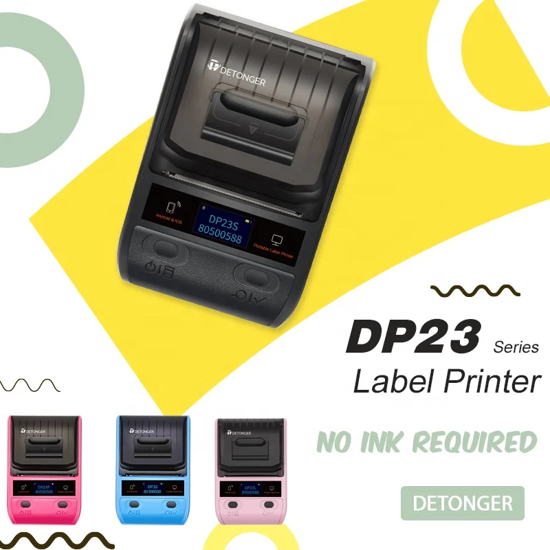 Detonger DP23S 58mm portable mini printer sticky price tag printer clothes barcode sticker printer