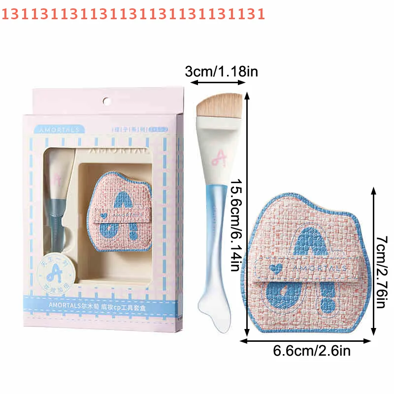 スムーズな塗布のための超薄型メイクブラシセット、跡が残らないスポンジと角度付きヘッドのソフトパフファンデーションブラシ美容ツール