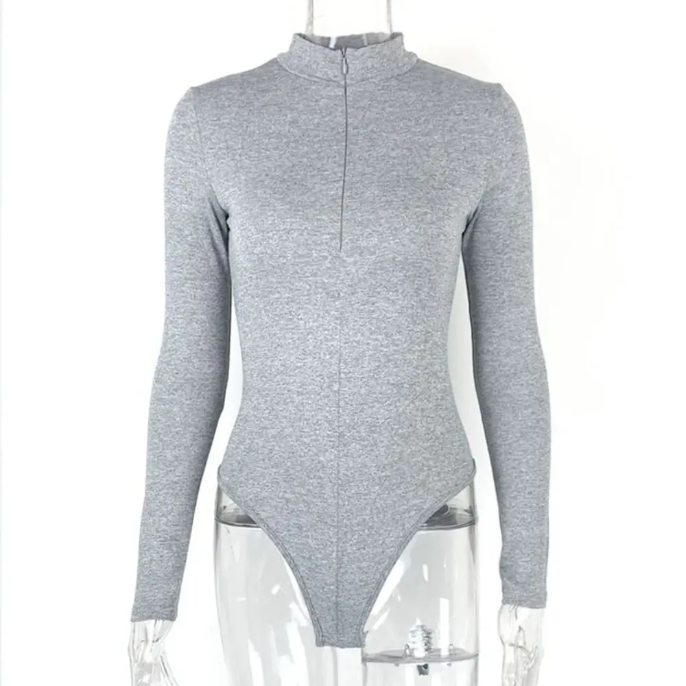 Intimo elastico alto Slim Fit Shapewear Colletto alla coreana Manica lunga Tuta da yoga Camicia con fondo con cerniera Body modellante più sottile Palestra