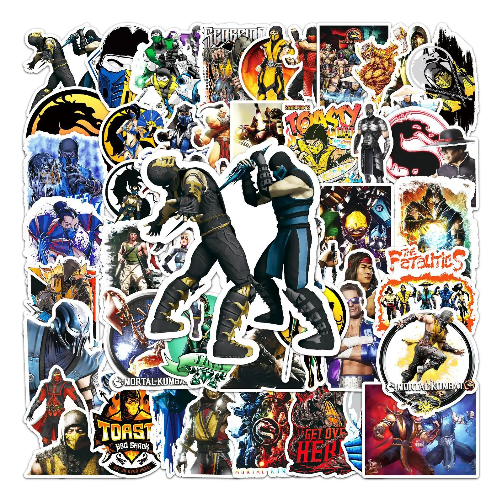 50pcs Mortal Kombat Game Waterproof Sticker Kawaii Luggage Laptop IPad Gift Journal Phone case Decorative Sticker Toy