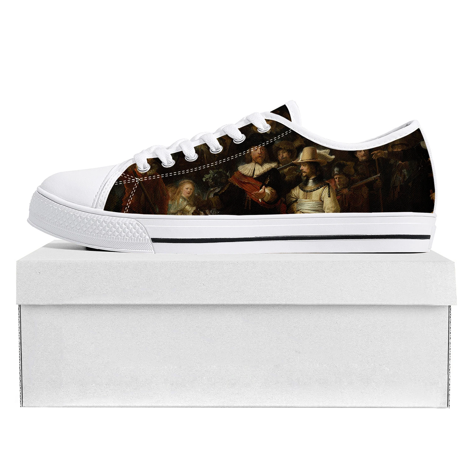 

Rembrandt van Rijn De Nachtwacht Low Top Sneakers Mens Womens Teenager High Quality Sneaker Canvas Casual Couple Customize Shoe