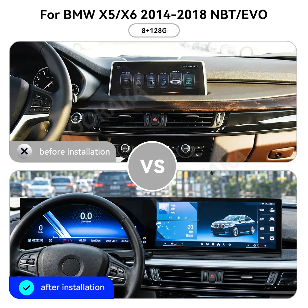 Android Auto Car Radio For BMW F15 X5 2014-2018 NBT EVO Carplay GPS Navi Stereo Player 31.6