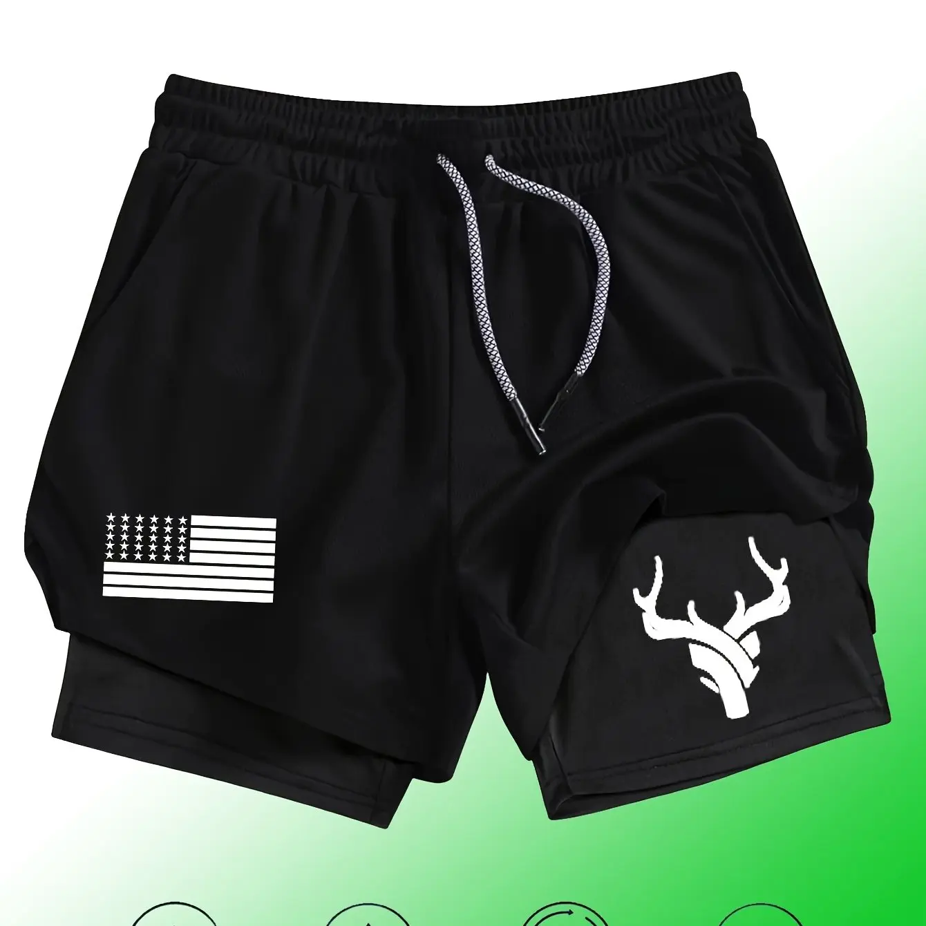 

New Running Shorts Men Gym Sports Shorts 2 In 1 Quick Drying Workout Boxing Training Bottoms Fitness Jogging Short Pants Summer