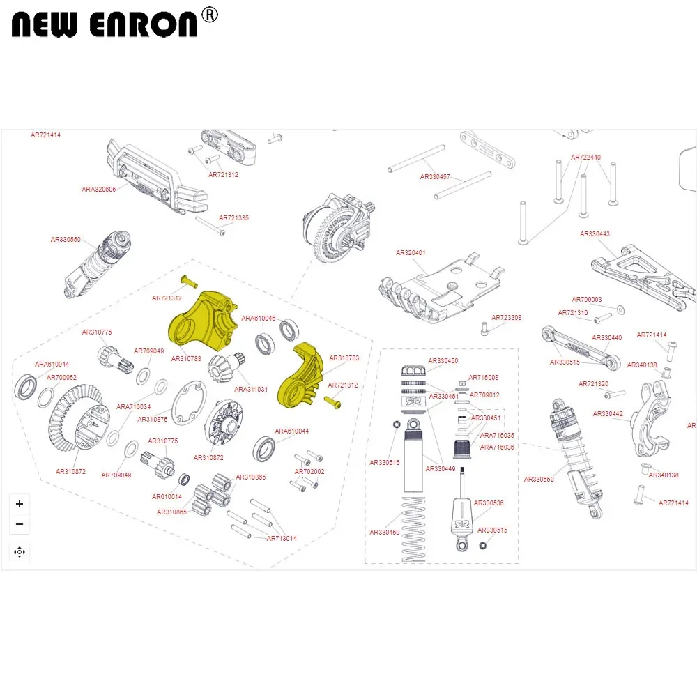 AR310783 Giogo differenziale composito in lega per RC ARRMA 1/10 Granito Outcast Senton BIGROCK KRATON TYPHON rc auto per adulti