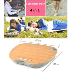 Portable Mini Laptop Desk Househol Cup Tray for Pad/Phone/Book Office Lunch Break Pillow for Picnic/Camping Car Seat Cushion