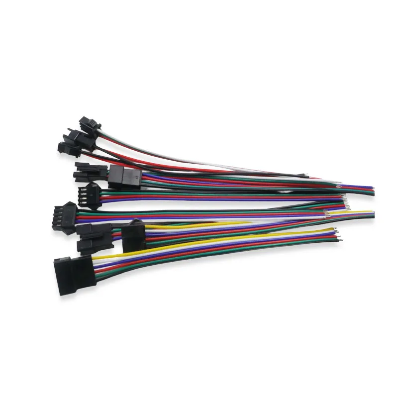 10pair/SM2-6Pin Extension Connector Cable Wires Electric M/F Wire for WS2812B SK6812 3528 5050 RGB RGBW LED Strip Lights Connect