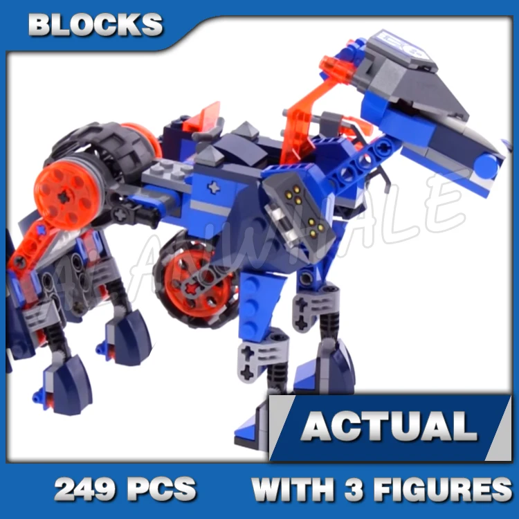 Nexoes Knights Infernox Monster Beast Master's Chaos Chariot Lance Horse Aero-Striker V2 Roller 10481 Building Blocks Toy Model