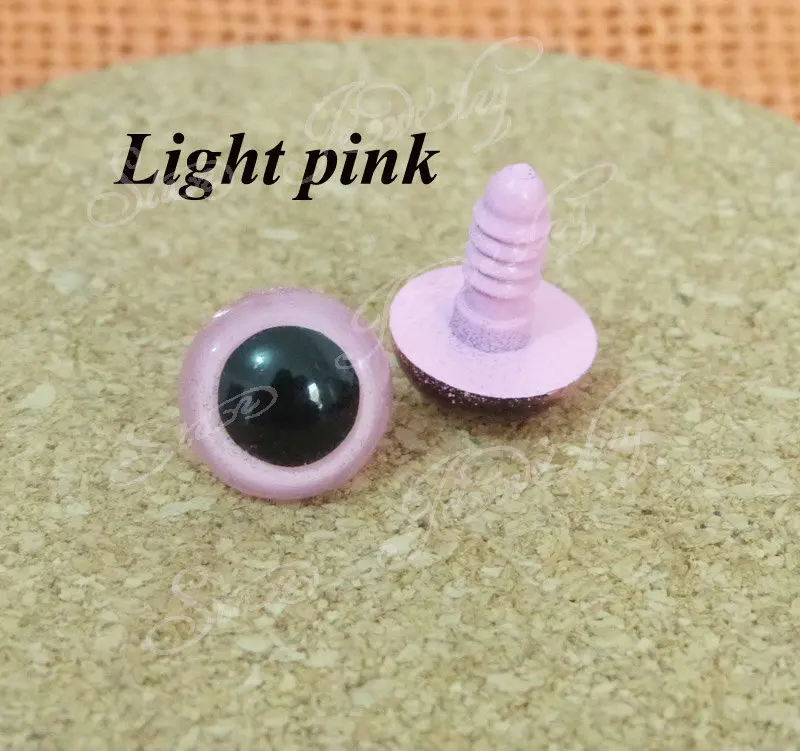 9/10/12/13/14mm----light pink color toy eyes + washer for plush bear doll accessories