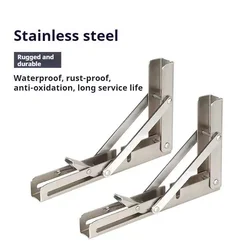 2Pcs Stainless Steel Triangle Folding Angle Bracket Heavy Support Adjustable Wall Mounted Table Shelf Bracket Furniture Hardware