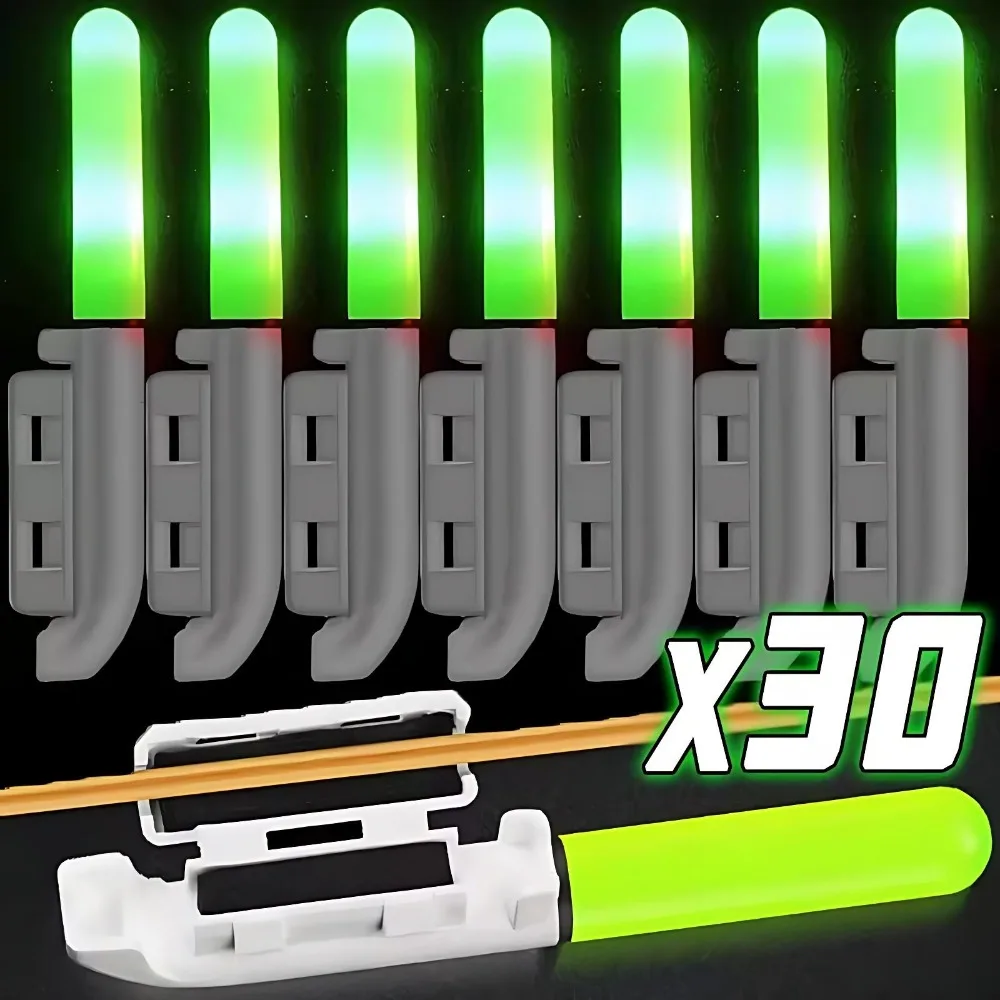 Cañas de Pescar Electrónicas para Pesca Nocturna, Cañas de Pescar con Clip LED, Luces Brillantes, Impermeables, Accesorios de Pesca