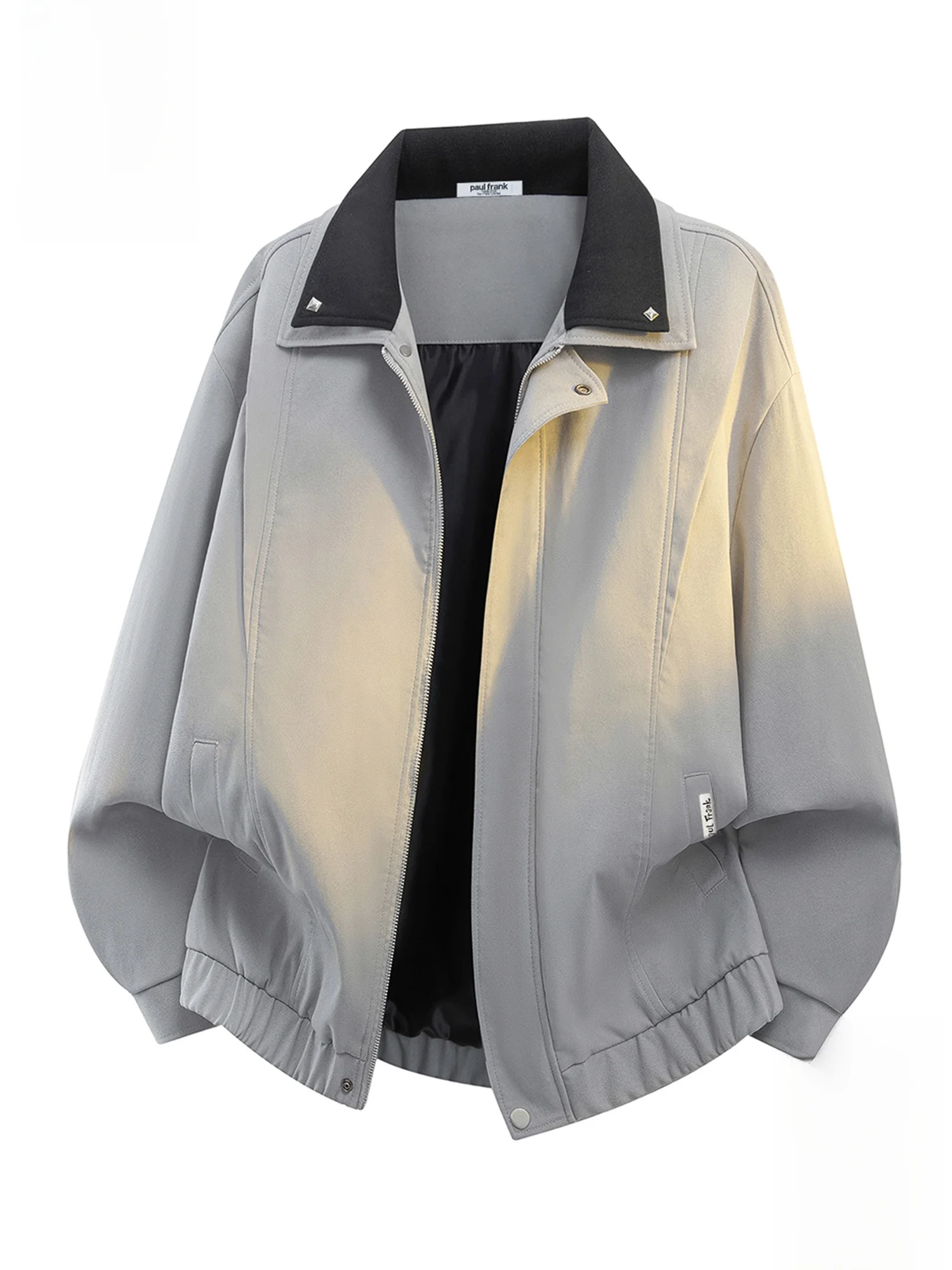 

PaulFrank M Workwear Jaet Spring Casual Outerwear Zipper Long Sve Flip Collar Color Blo American Sle Youth Faion