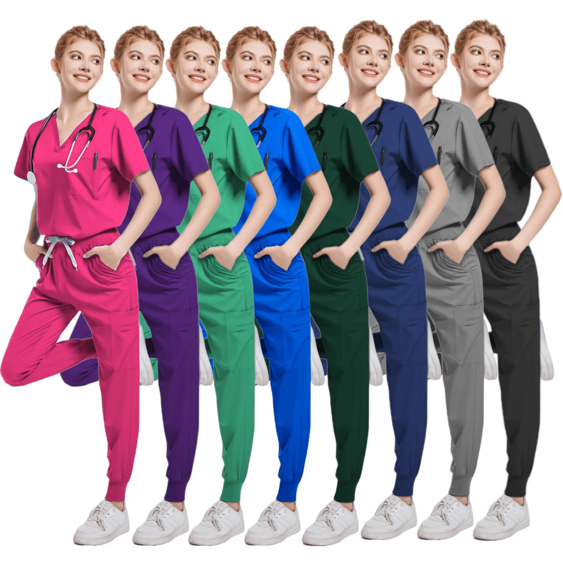 

Handwashing Clothe Split Suit Short Sleeved Hand Brushing Pet Dentist Work Men Medical Care Clothes Nurse Uniform