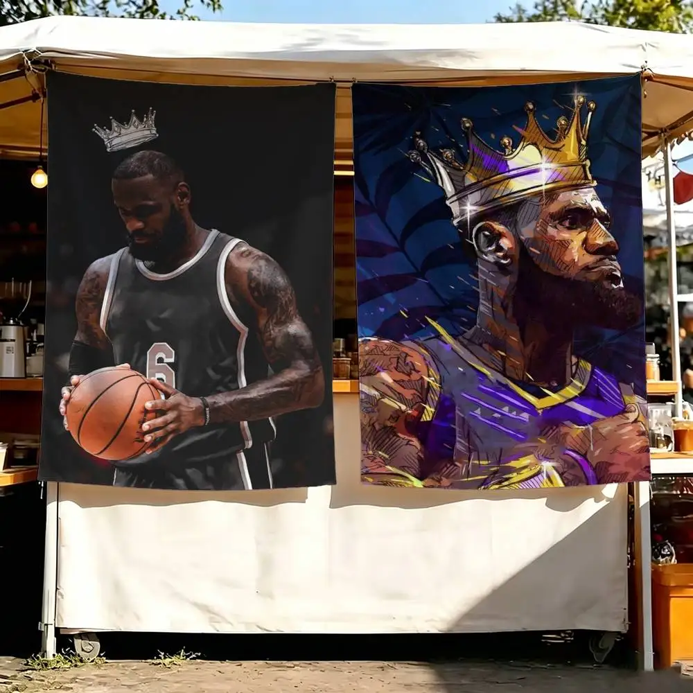 Basketball J-James Le-Bron 23 Flags Wall Hanging Background Art Banner for Bedroom Home Outdoor Decor