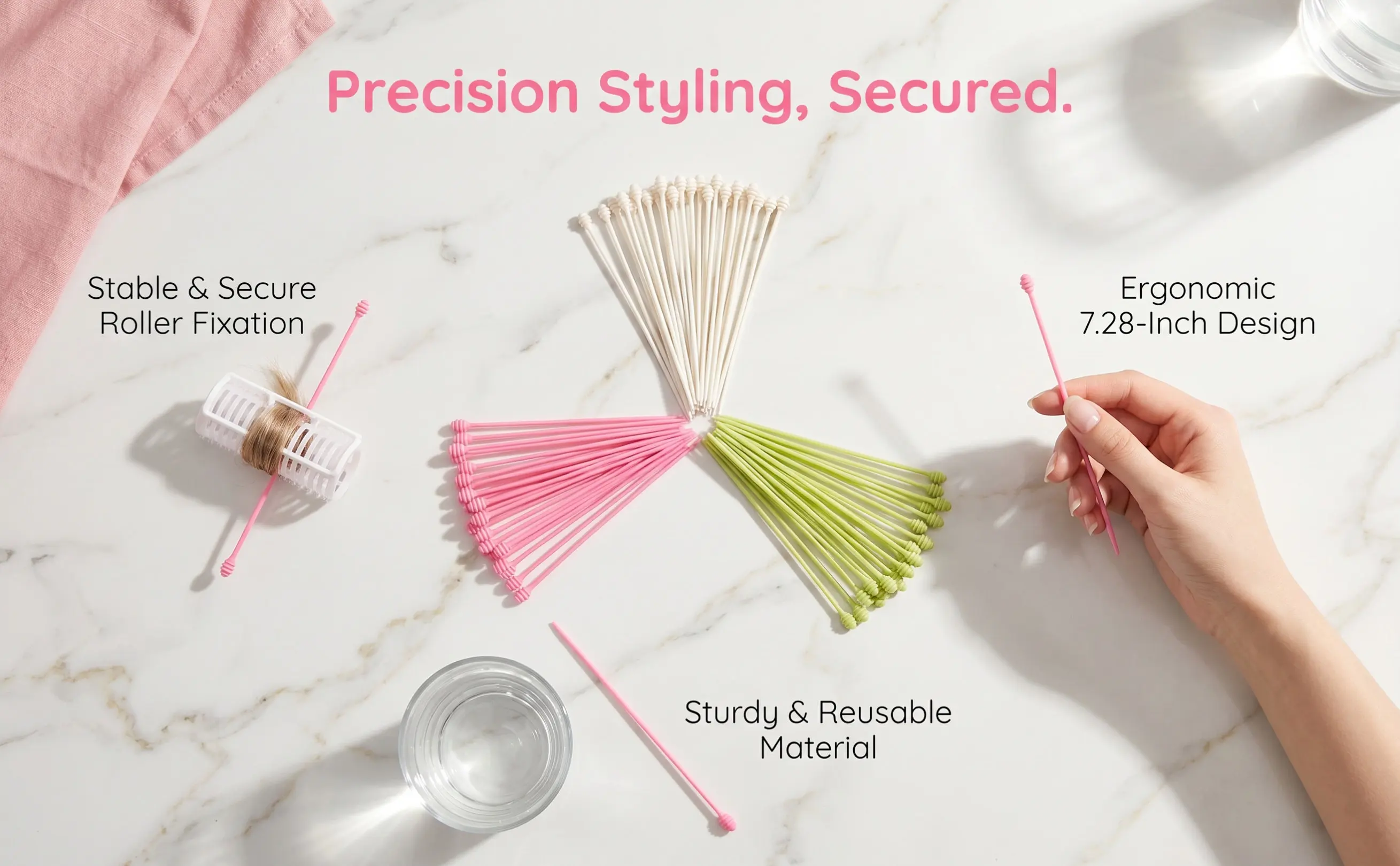 3Set Plastic Perming Clips Reusable Hair Roller Pins Hairdressing Easy Wash Spiral Curls Waves All Types