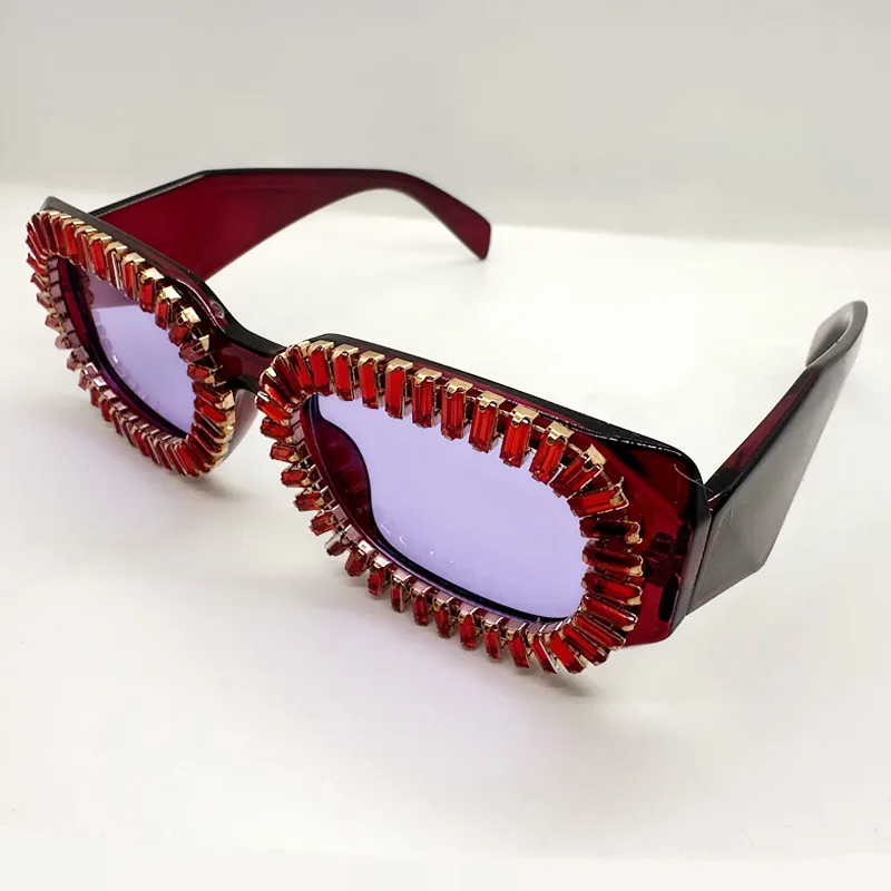 Neue 2026 Bunte Quadratische Diamant Sonnenbrille Frauen Mode Ozean Objektiv Strass Shades UV400 Sonnenbrille Weibliche Brillen Gafas – Detail 11