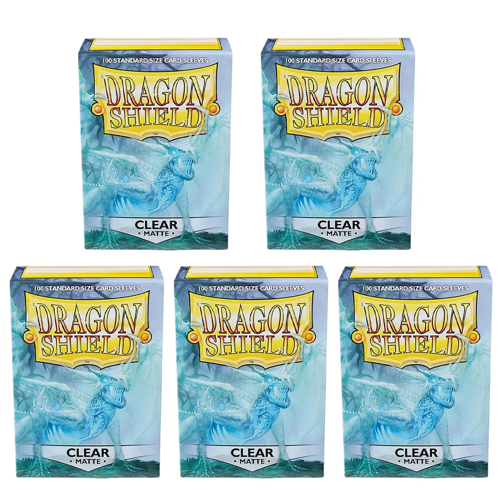 

Dragon Shield Clear Matte Sleeves 100pcs Standard Size for MTG Pokemon High Protection (5-Pack Bundle)