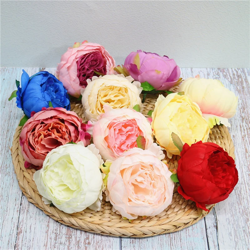 

8cm Peonies Flower Head Artificial Flower Wholesale High-end Artificial Peony Head Diy Wedding Decoration Flower Arrangement