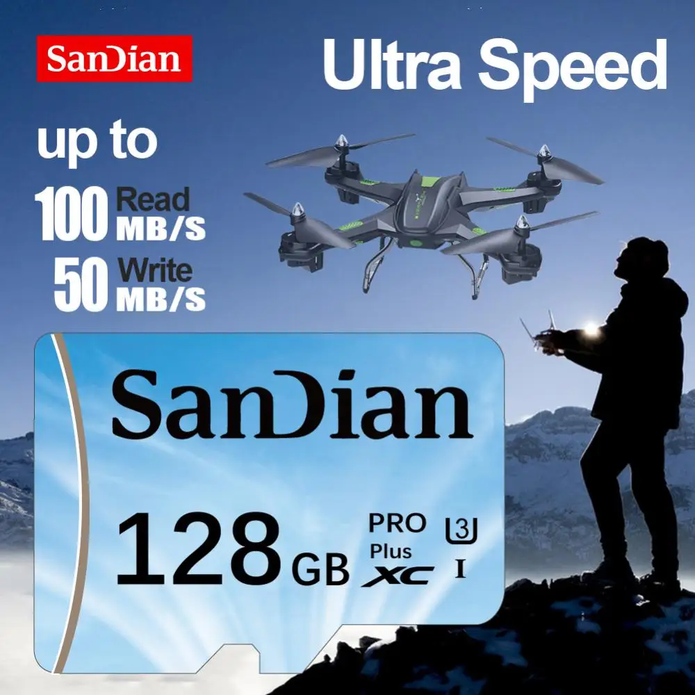 A2 Cartão de Memória de Alta Velocidade para Celular, Mini Cartão SD, U3 V60 TF Card, C10, 128GB, 512GB, 256GB, 64GB, 64GB