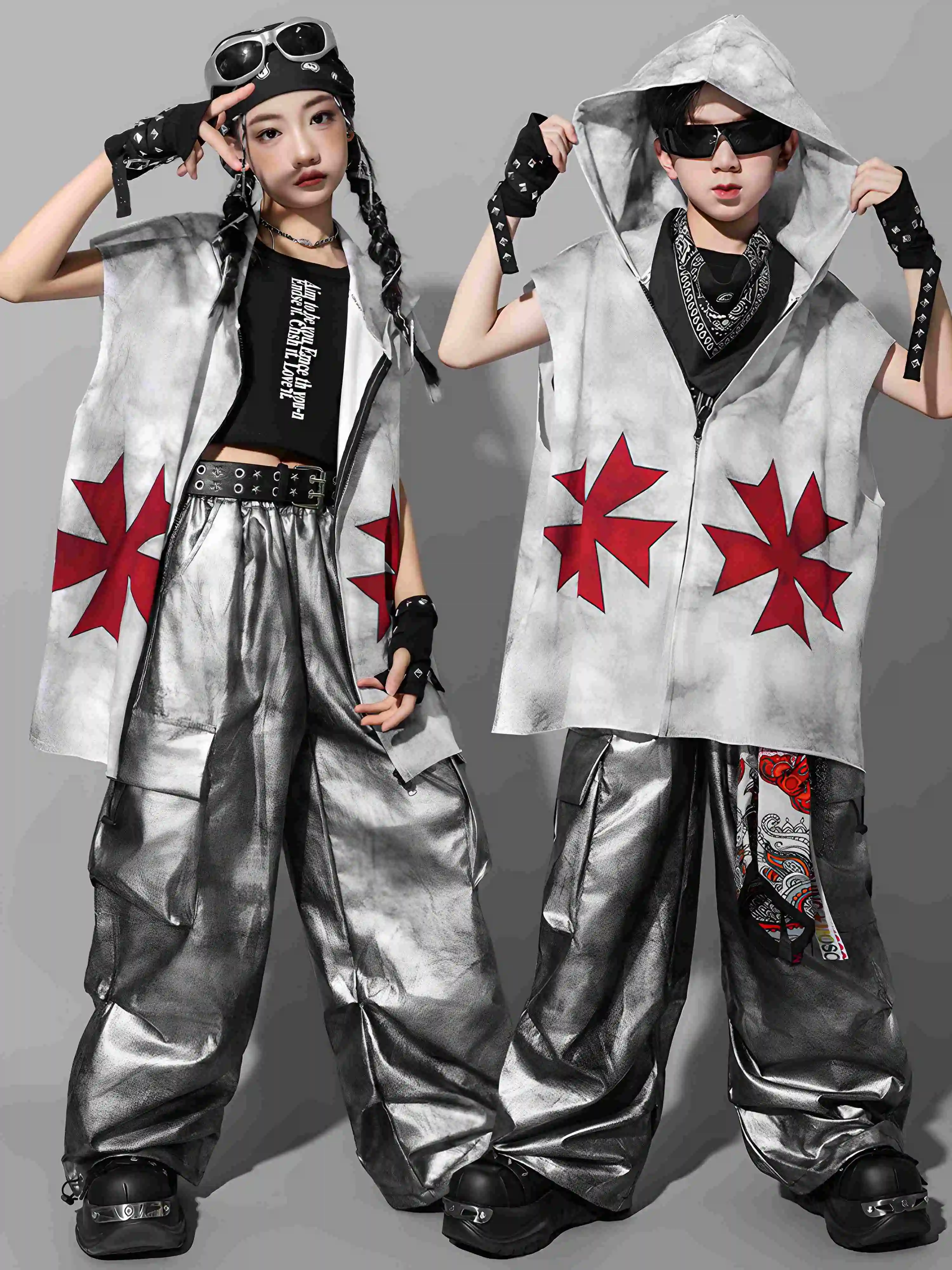 

Детские костюмы для бальных танцев для мальчиков и девочек, костюм для джазовых танцев, детская одежда в стиле хип-хоп, наряды Kpop, сценическая одежда DW10927