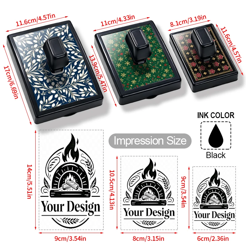 Custom-made Robust Self Inking Rubber Stamp logo Graphic for Logistics Retail Product Marking & Outer Packaging Labeling