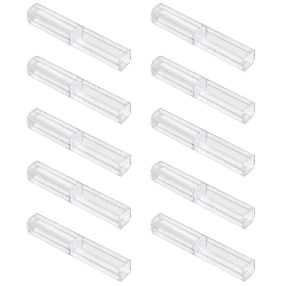 

10 Pcs Pencil Case School Holder Storage Gift Boxes Student Stationery Clear Square Office Supplies Ballpoint Pens